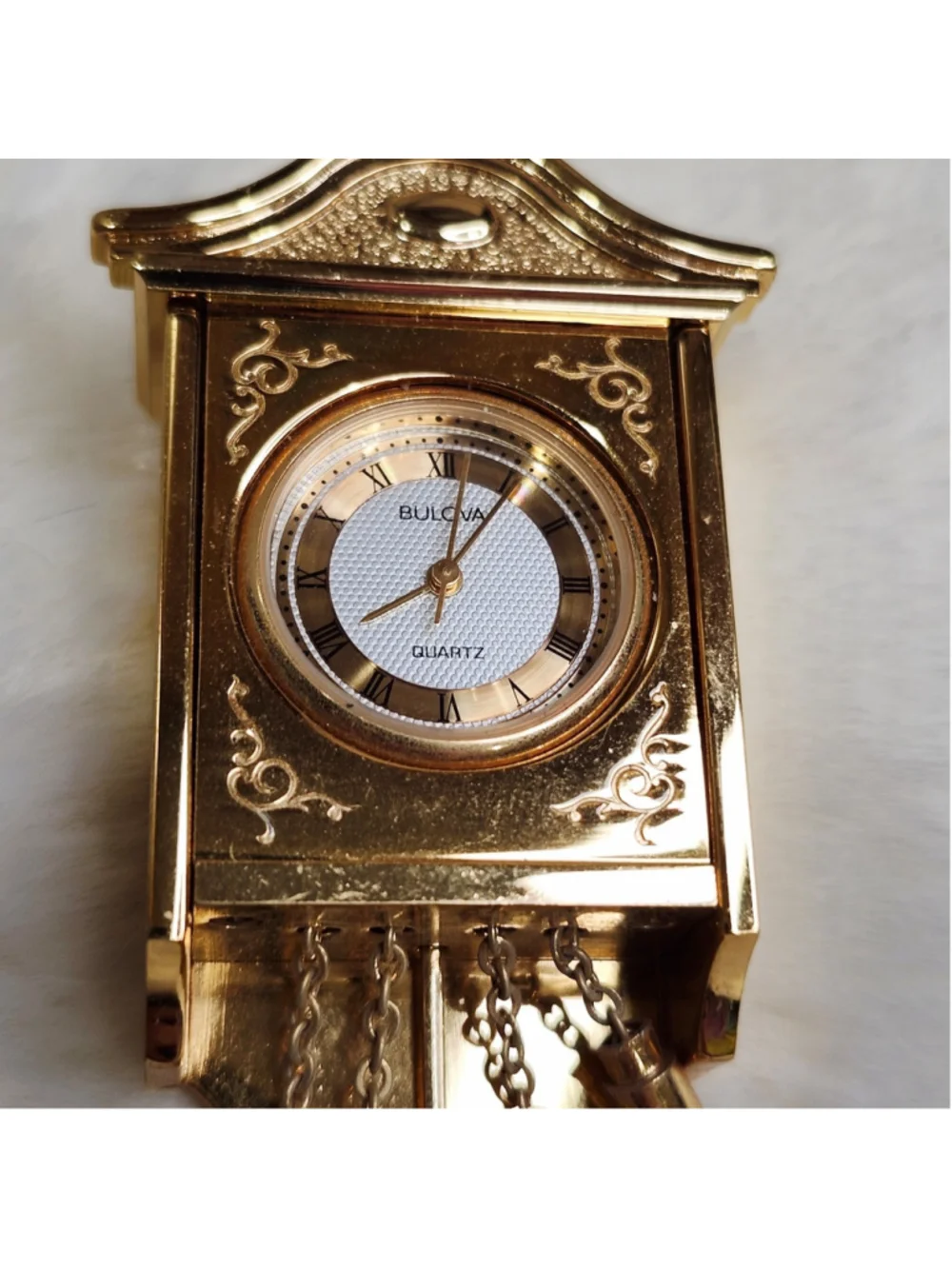 Bulova Alexandria B0532 Miniature Brass Wall Clock